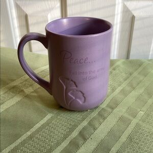 Mug Abbey Press Peace  Purple Ceramic Coffee with Spiritual  Scriptures Design